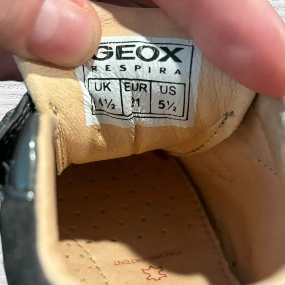 Geox Respira 5.5 Infant Baby  Shoes Trainers Bow Rhinestone Gray Leather